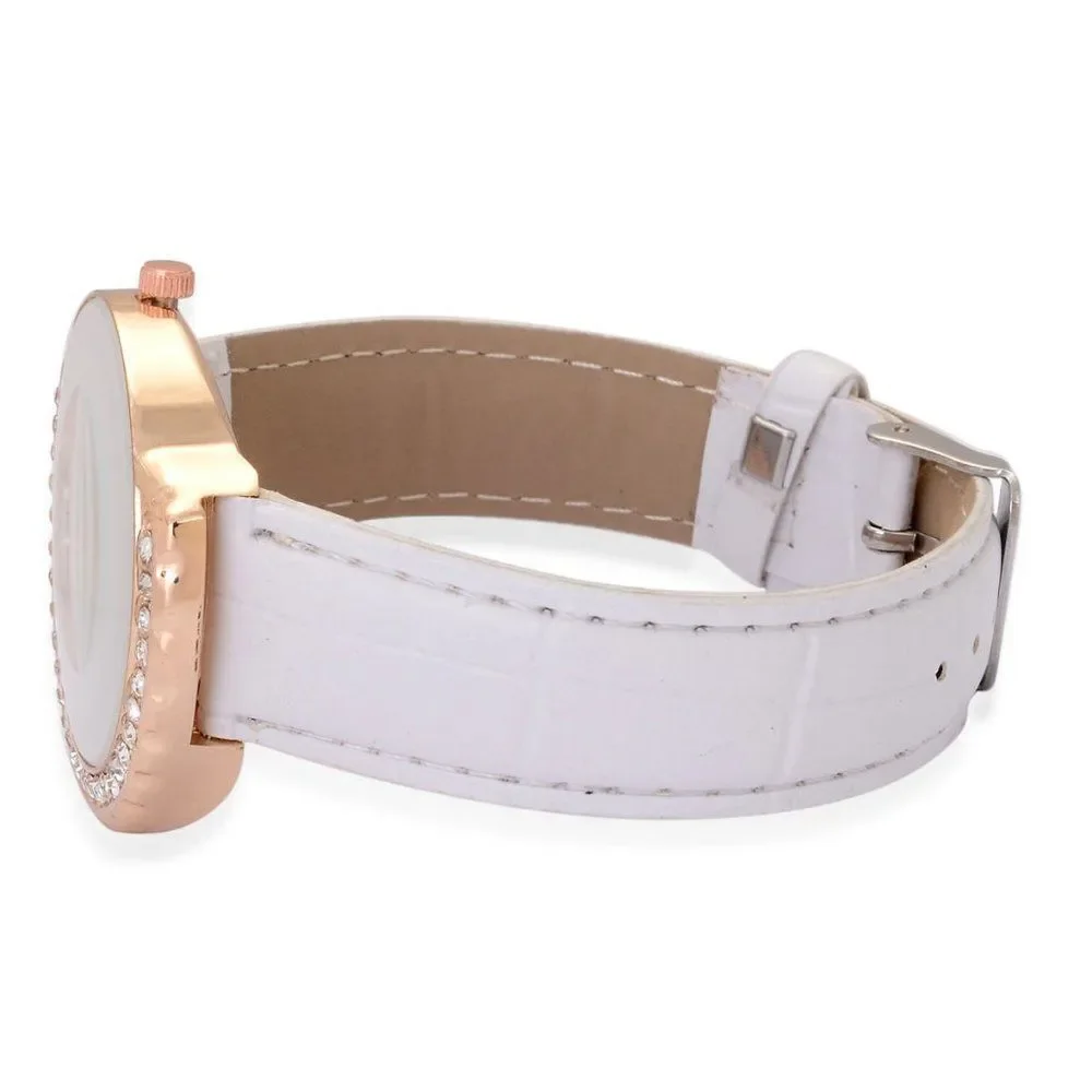 STRADA Watch Austrian Crystal White